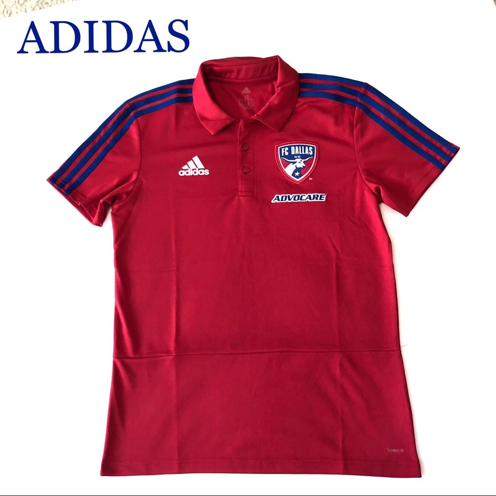 $65 NWT FCD SOCCER POLO ADIDAS MLS